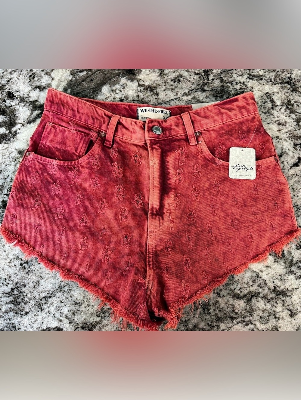 We The Free Mixed Emotion High Rise Short Size 28 NWT Dragonfruit Sorbet